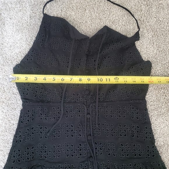 J.Crew NWT Anguilla Halter Mini Dress in Eyelet Black Sz 8 - Picture 6 of 11